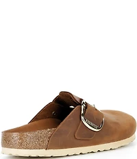 Birkenstock Women's Boston Oiled Leather Buckle Strap Clogs