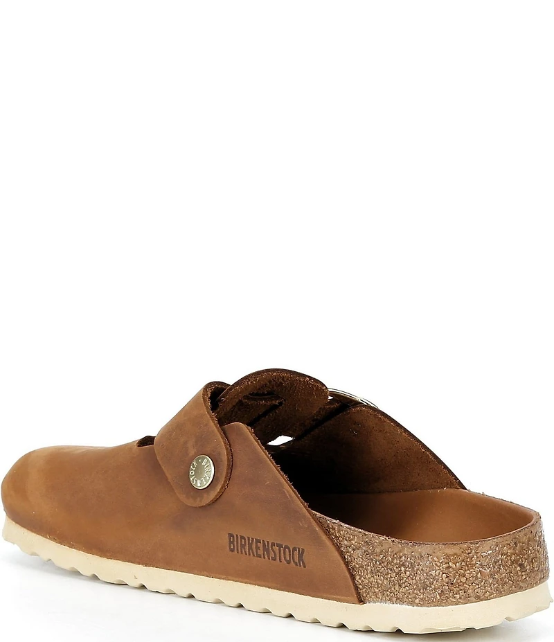 Birkenstock Women's Boston Oiled Leather Buckle Strap Clogs