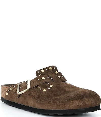 Birkenstock Women's Boston Suede Rivet Studded Clogs