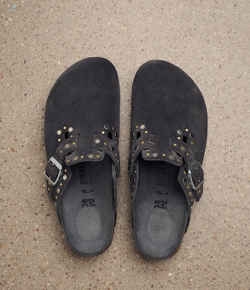 Birkenstock Women's Boston Suede Rivet Studded Clogs