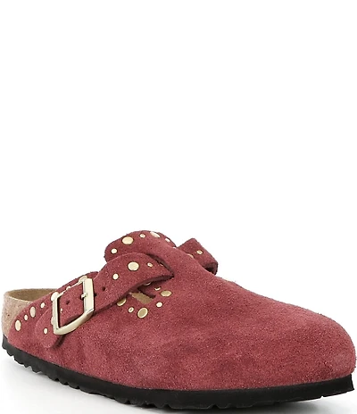 Birkenstock Women's Boston Suede Rivet Studded Clogs