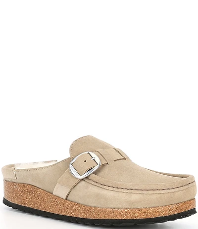 Birkenstock Women's Buckley Suede Shearling Clogs