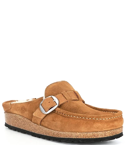 Birkenstock Women's Buckley Suede Shearling Clogs