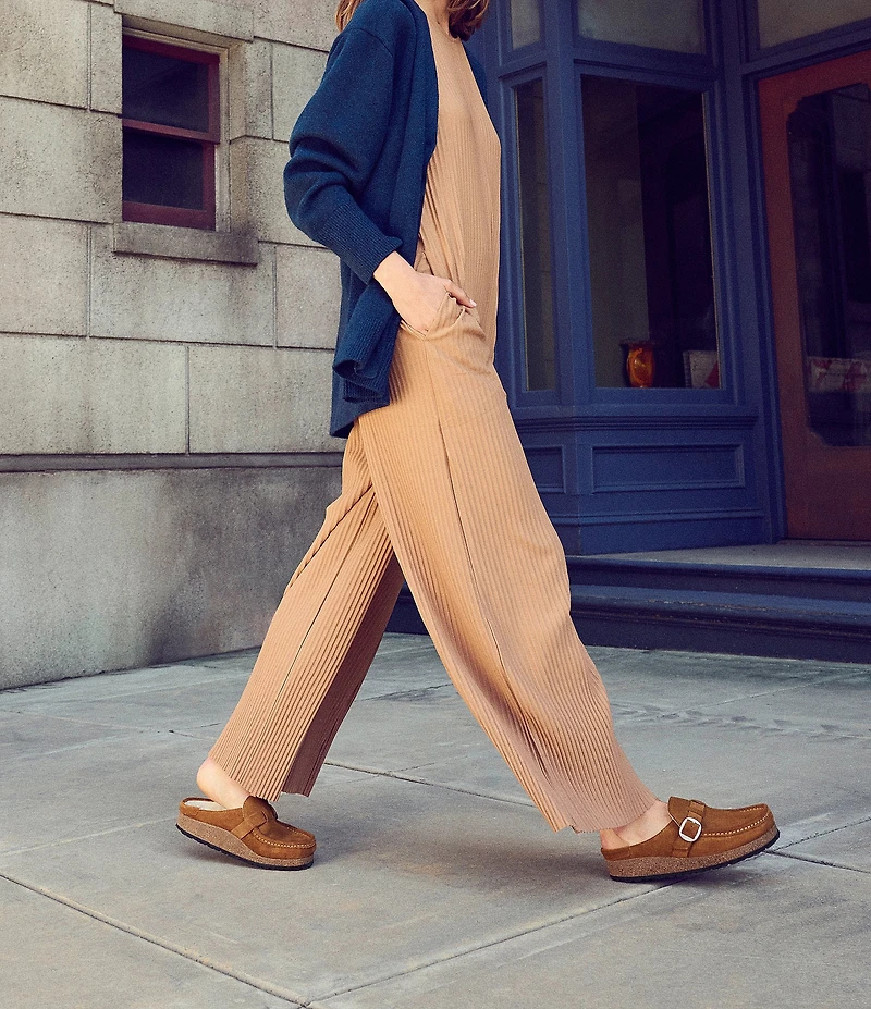 Birkenstock Women's Buckley Suede Shearling Clogs