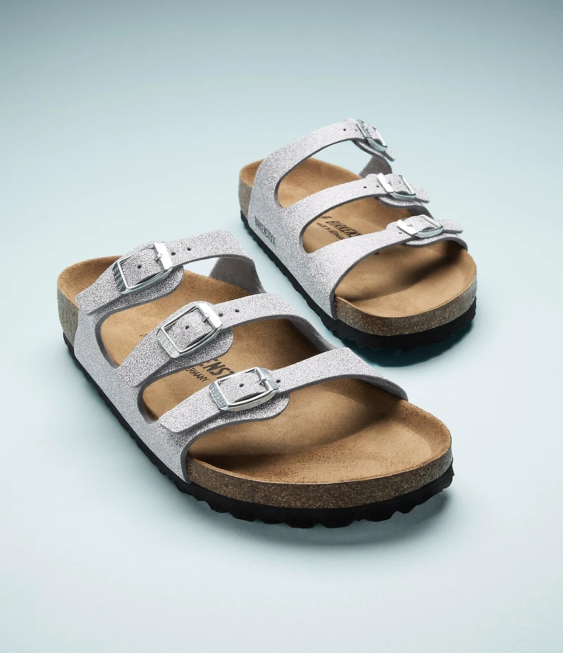 Birkenstock Women's Florida Glitter Triple Strap Slide Sandals