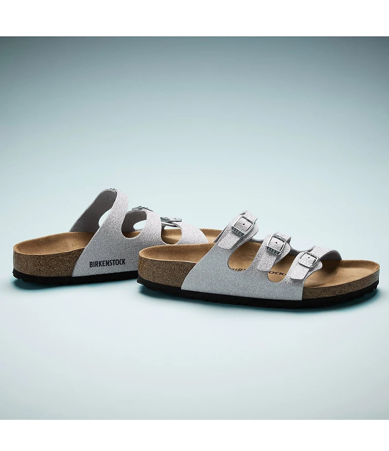 Birkenstock Women's Florida Glitter Triple Strap Slide Sandals