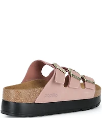 Birkenstock Women's Florida Platform Flex Nubuck Triple Strap Platform Slide Sandals