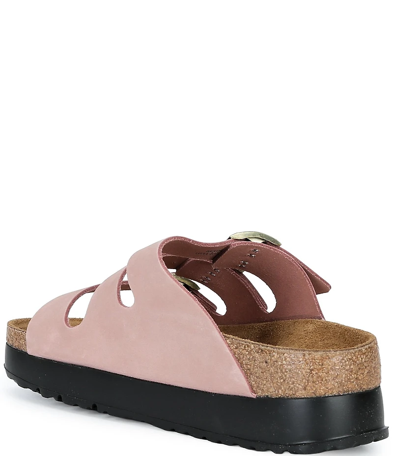 Birkenstock Women's Florida Platform Flex Nubuck Triple Strap Platform Slide Sandals