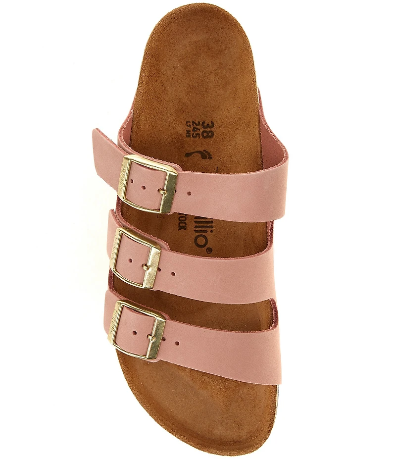 Birkenstock Women's Florida Platform Flex Nubuck Triple Strap Platform Slide Sandals