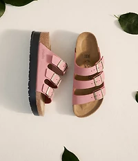 Birkenstock Women's Florida Platform Flex Nubuck Triple Strap Platform Slide Sandals