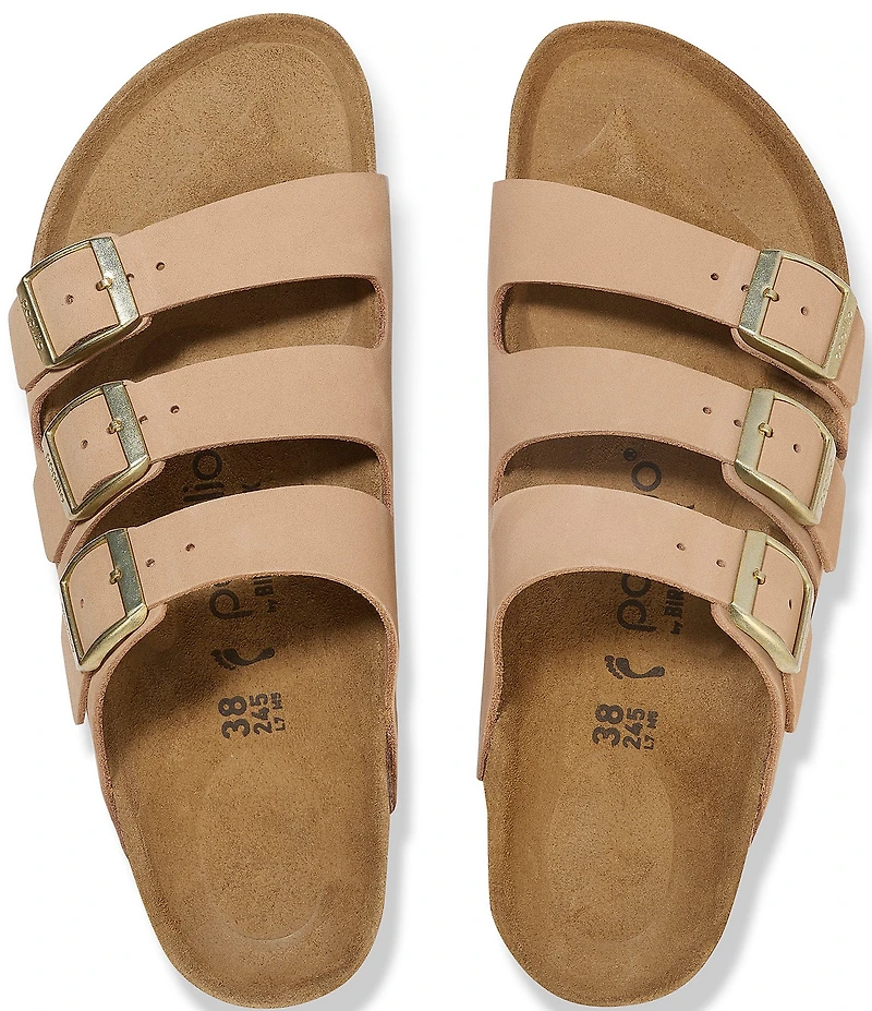 Birkenstock Women's Florida Platform Flex Nubuck Triple Strap Platform Slide Sandals