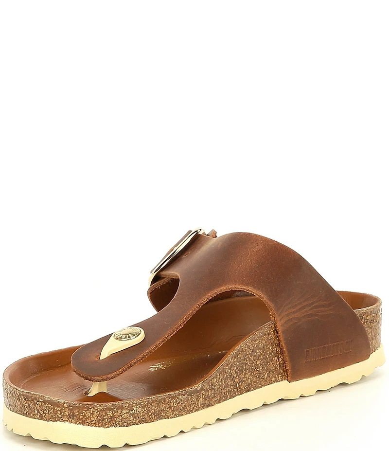Birkenstock Women's Gizeh Big Buckle Oiled Leather Thong Sandals