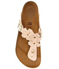 Birkenstock Women's Gizeh Flower Ornament Leather Thong Sandals