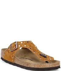 Birkenstock Women's Gizeh Rivets Suede Thong Sandals