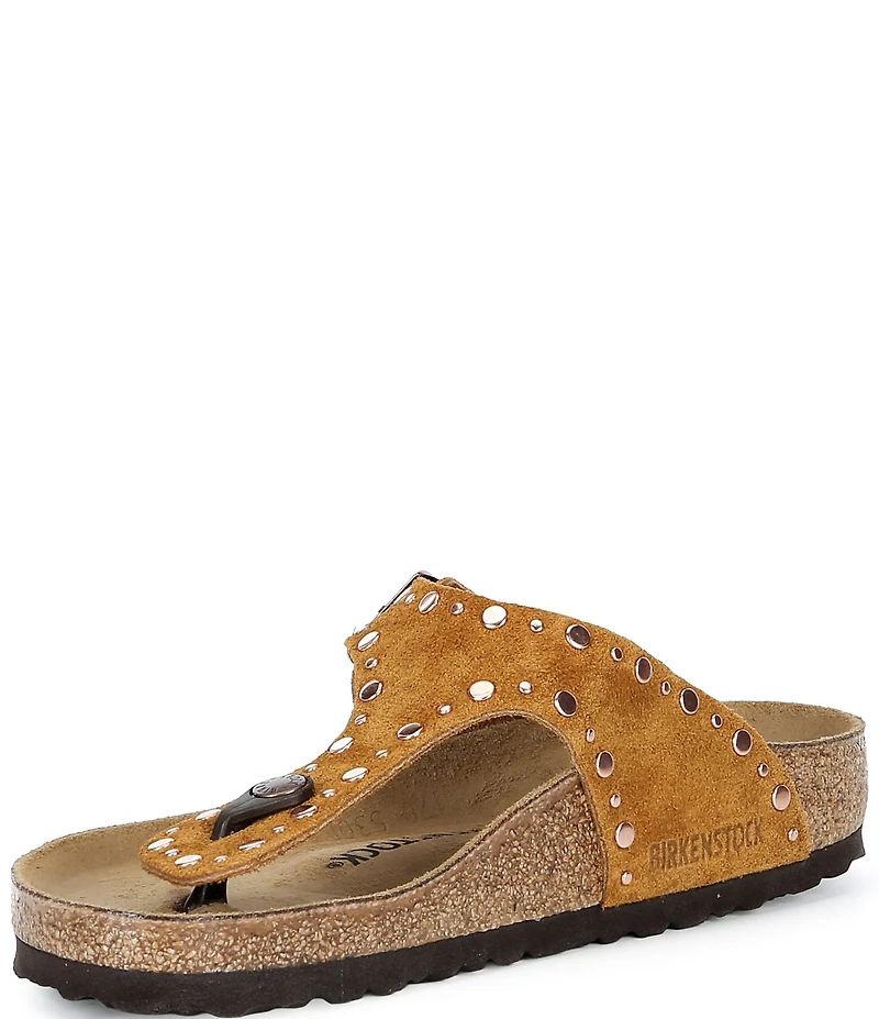 Birkenstock Women's Gizeh Rivets Suede Thong Sandals