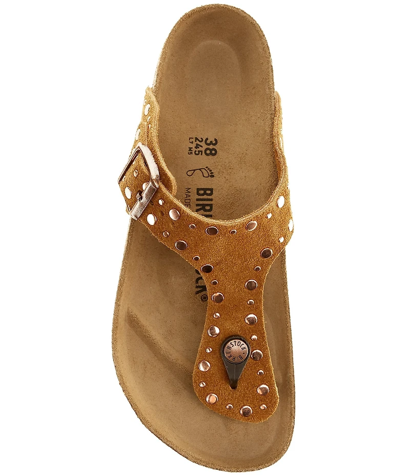 Birkenstock Women's Gizeh Rivets Suede Thong Sandals