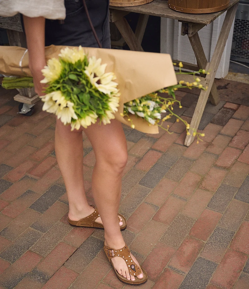 Birkenstock Women's Gizeh Rivets Suede Thong Sandals