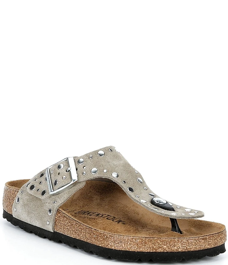 Birkenstock Women's Gizeh Rivets Suede Thong Sandals