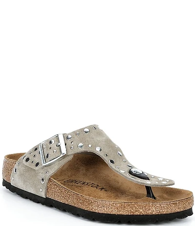 Birkenstock Women's Gizeh Rivets Suede Thong Sandals