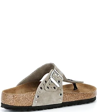 Birkenstock Women's Gizeh Rivets Suede Thong Sandals