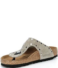 Birkenstock Women's Gizeh Rivets Suede Thong Sandals