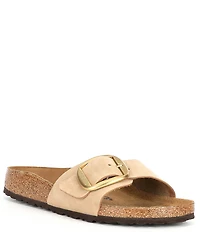 Birkenstock Madrid Big Buckle Detail Nubuck Slide Sandals