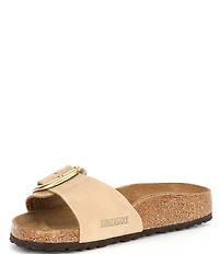 Birkenstock Madrid Big Buckle Detail Nubuck Slide Sandals