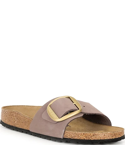 Birkenstock Madrid Big Buckle Detail Nubuck Slide Sandals