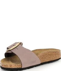 Birkenstock Madrid Big Buckle Detail Nubuck Slide Sandals