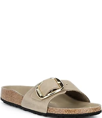 Birkenstock Women's Madrid Oiled Leather Big Buckle Hardware Slide Sandals