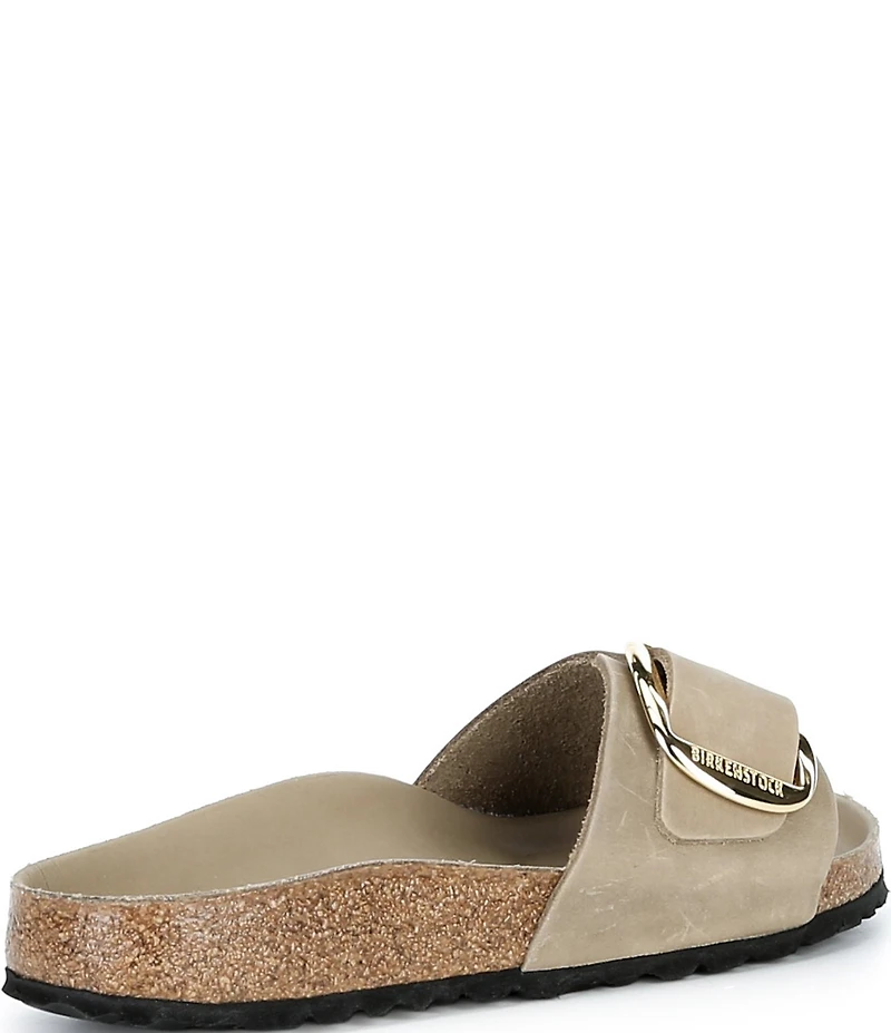 Birkenstock Women's Madrid Oiled Leather Big Buckle Hardware Slide Sandals