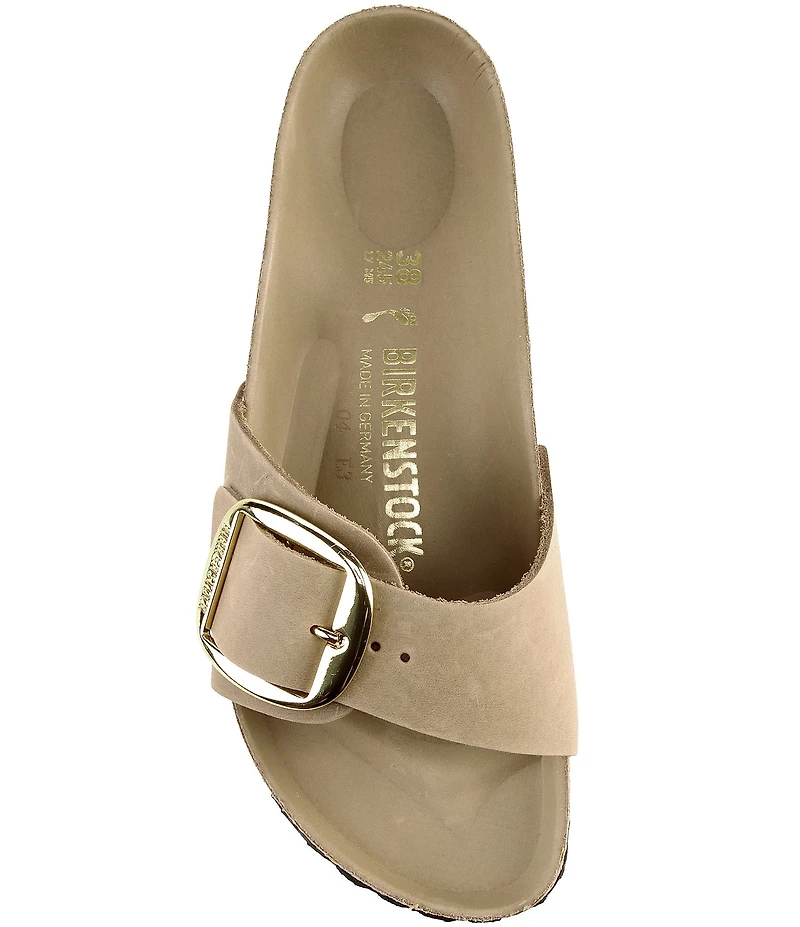Birkenstock Women's Madrid Oiled Leather Big Buckle Hardware Slide Sandals