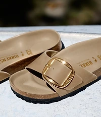 Birkenstock Women's Madrid Oiled Leather Big Buckle Hardware Slide Sandals