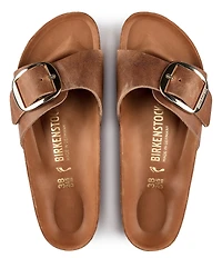 Birkenstock Women's Madrid Oiled Leather Big Buckle Hardware Slide Sandals