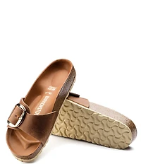 Birkenstock Women's Madrid Oiled Leather Big Buckle Hardware Slide Sandals