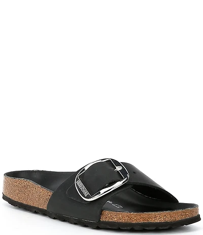 Birkenstock Women's Madrid Oiled Leather Big Buckle Hardware Slide Sandals