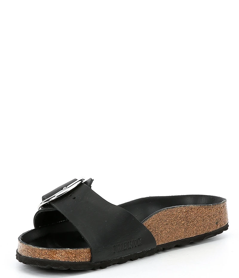 Birkenstock Women's Madrid Oiled Leather Big Buckle Hardware Slide Sandals