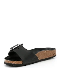 Birkenstock Women's Madrid Oiled Leather Big Buckle Hardware Slide Sandals