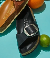 Birkenstock Women's Madrid Oiled Leather Big Buckle Hardware Slide Sandals