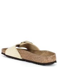 Birkenstock Women's Madrid Big Buckle Raffia Slide Sandals