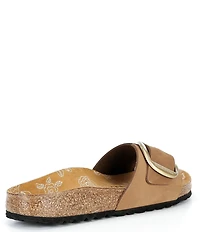 Birkenstock Women's Madrid Nubuck Leather Big Buckle Printed Footbed Slide Sandals