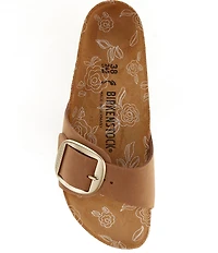 Birkenstock Women's Madrid Nubuck Leather Big Buckle Printed Footbed Slide Sandals