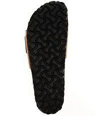 Birkenstock Women's Madrid Nubuck Leather Big Buckle Printed Footbed Slide Sandals