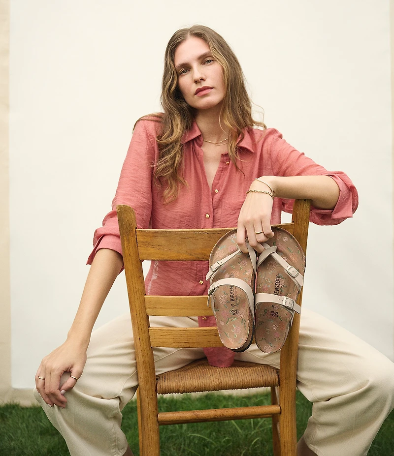 Birkenstock Women's Mayari Flowers Printed Footbed Toe Loop Sandals