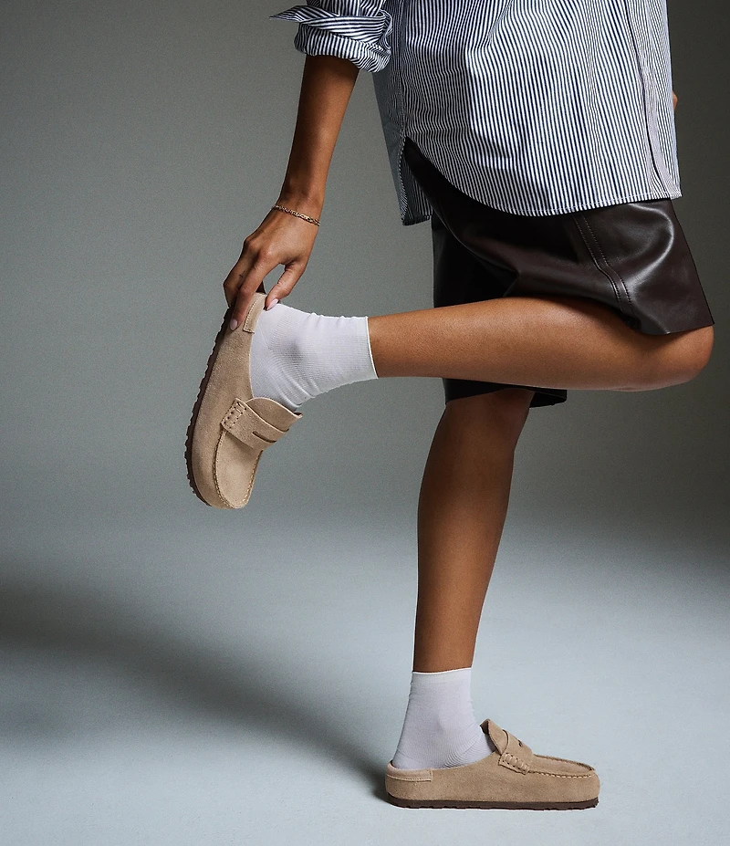 Birkenstock Women's Naples 2.0 Suede Penny Keeper Clogs