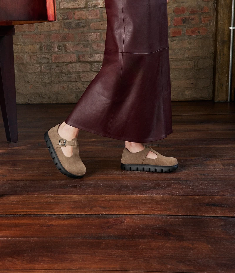 Birkenstock Women's Paris Chunky Suede Mary Jane Shoes