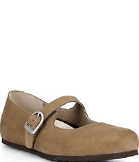 Birkenstock Women's Santa Clarita Nubuck Leather Mary Jane Flats