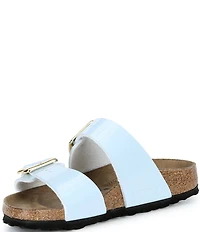 Birkenstock Women's Sydney Patent Luxe Buckle Hardware Slide Sandals