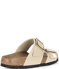 Birkenstock Women's Sydney Patent Luxe Buckle Hardware Slide Sandals