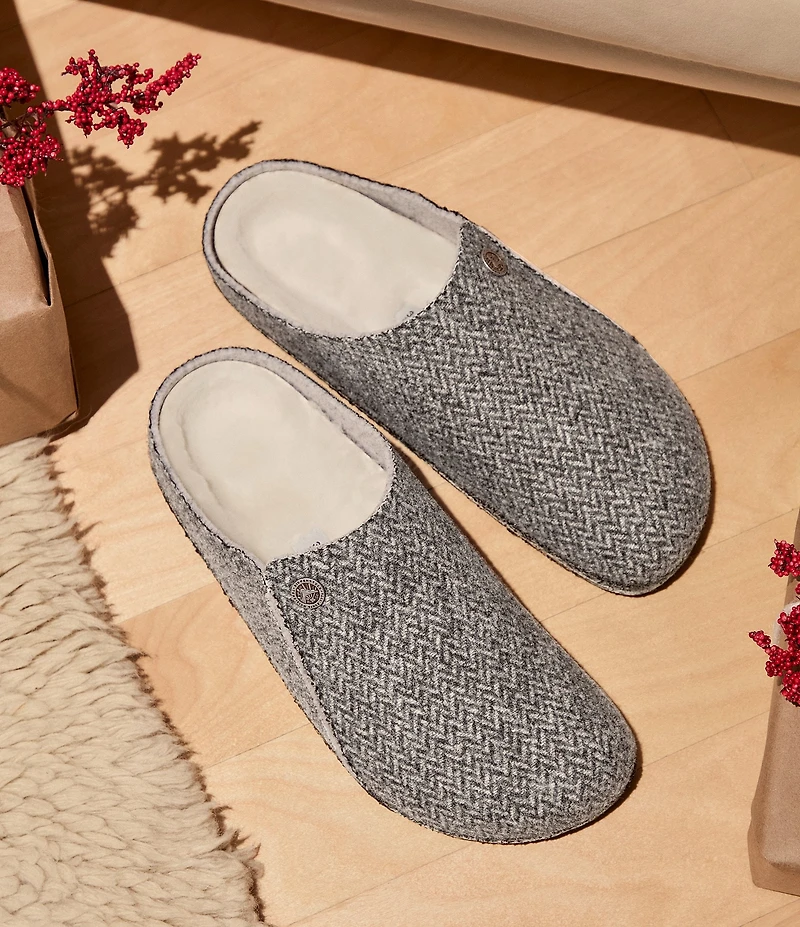 Birkenstock Women's Zermatt Herringbone Shearling-Lined Slippers